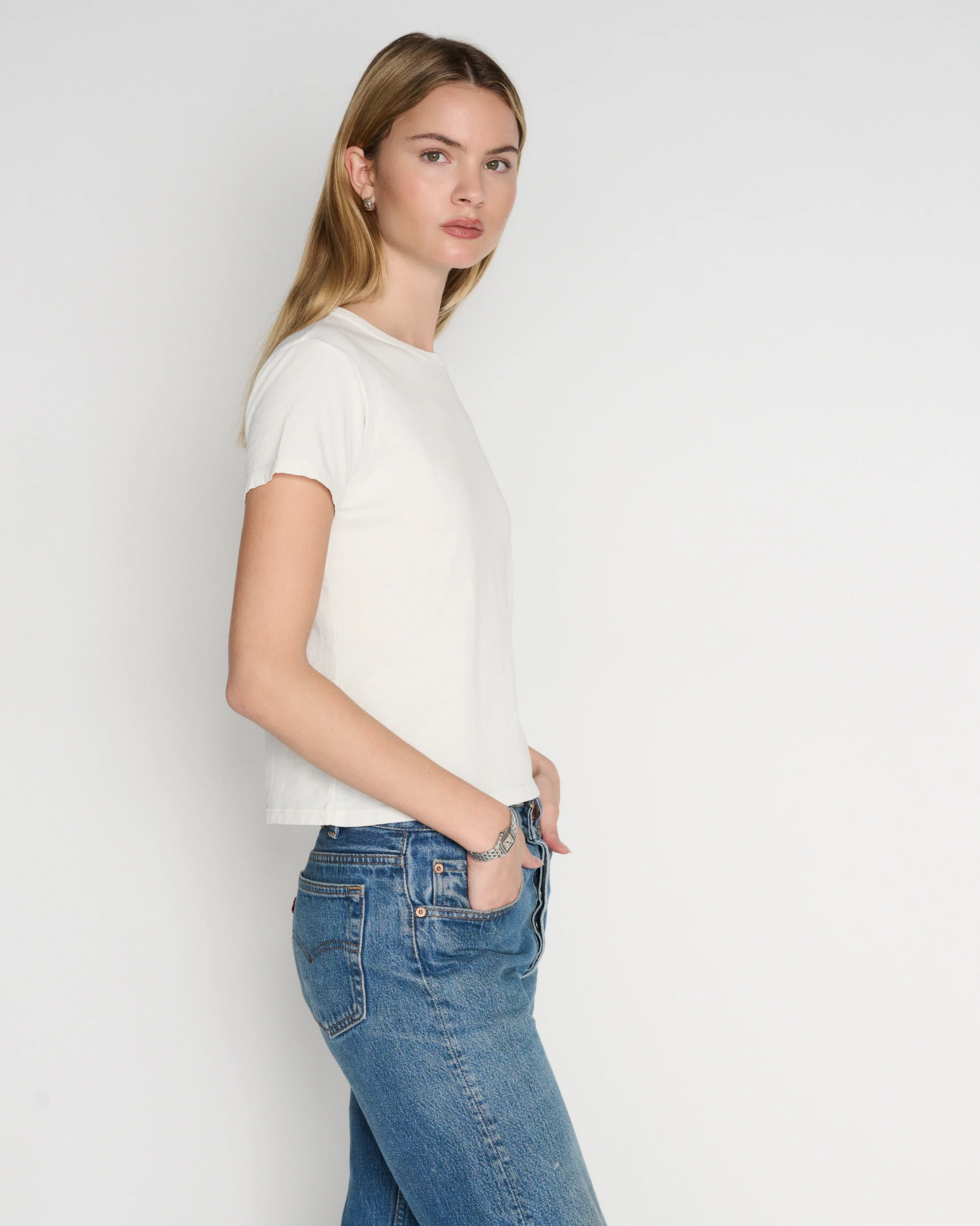 RLT BOYFRIEND TEE - WHITE - Image 4