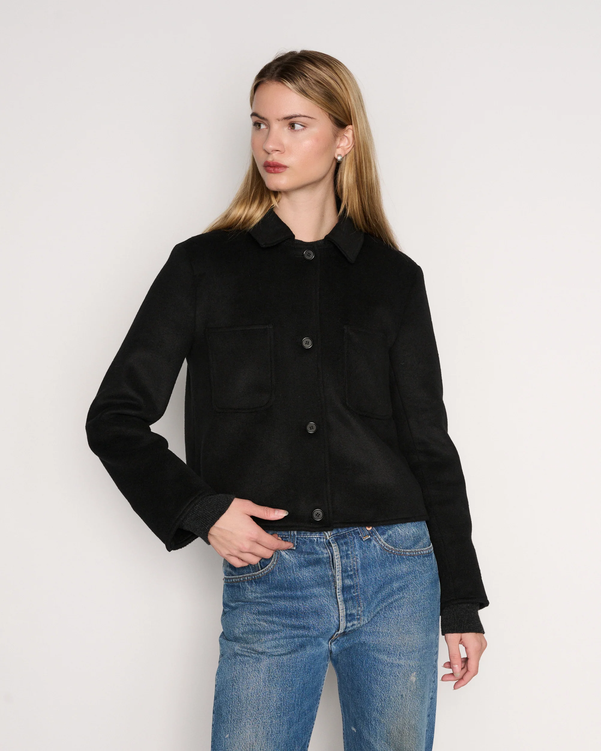 RLT CASHMERE WOOL JACKET - BLACK - Image 3