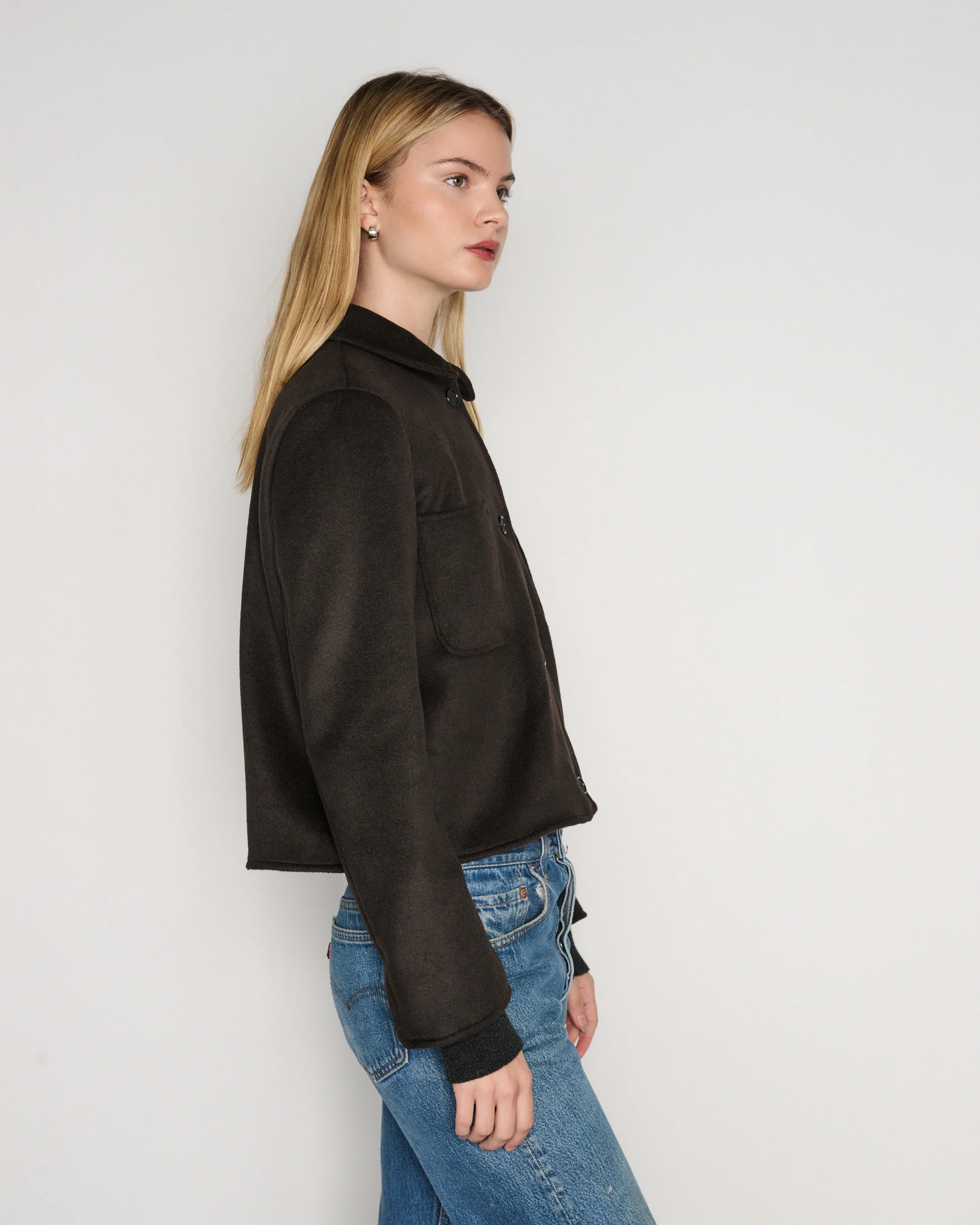 RLT CASHMERE WOOL JACKET - BROWN - Image 5