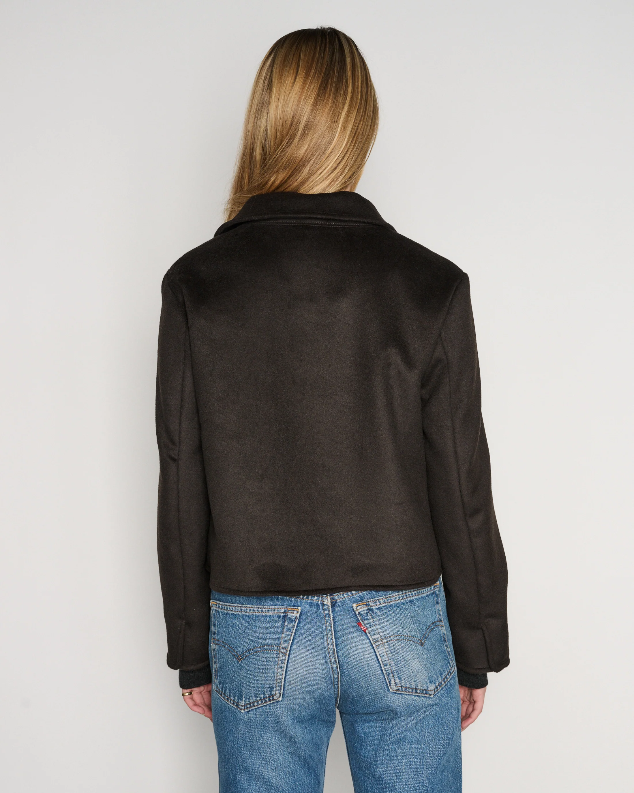 RLT CASHMERE WOOL JACKET - BROWN - Image 6