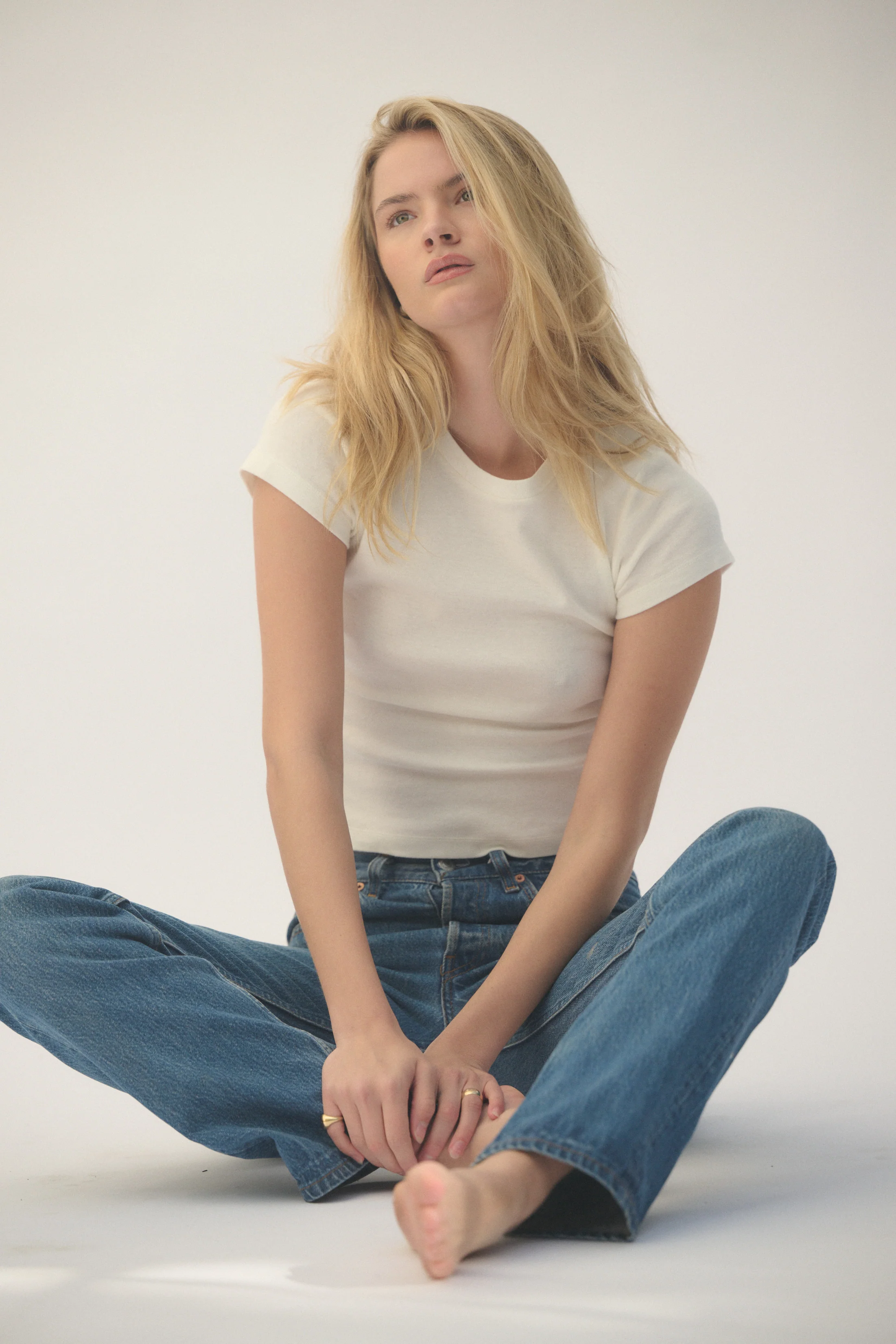 RLT COTTON CASHMERE CLASSIC TEE - WHITE - Image 2