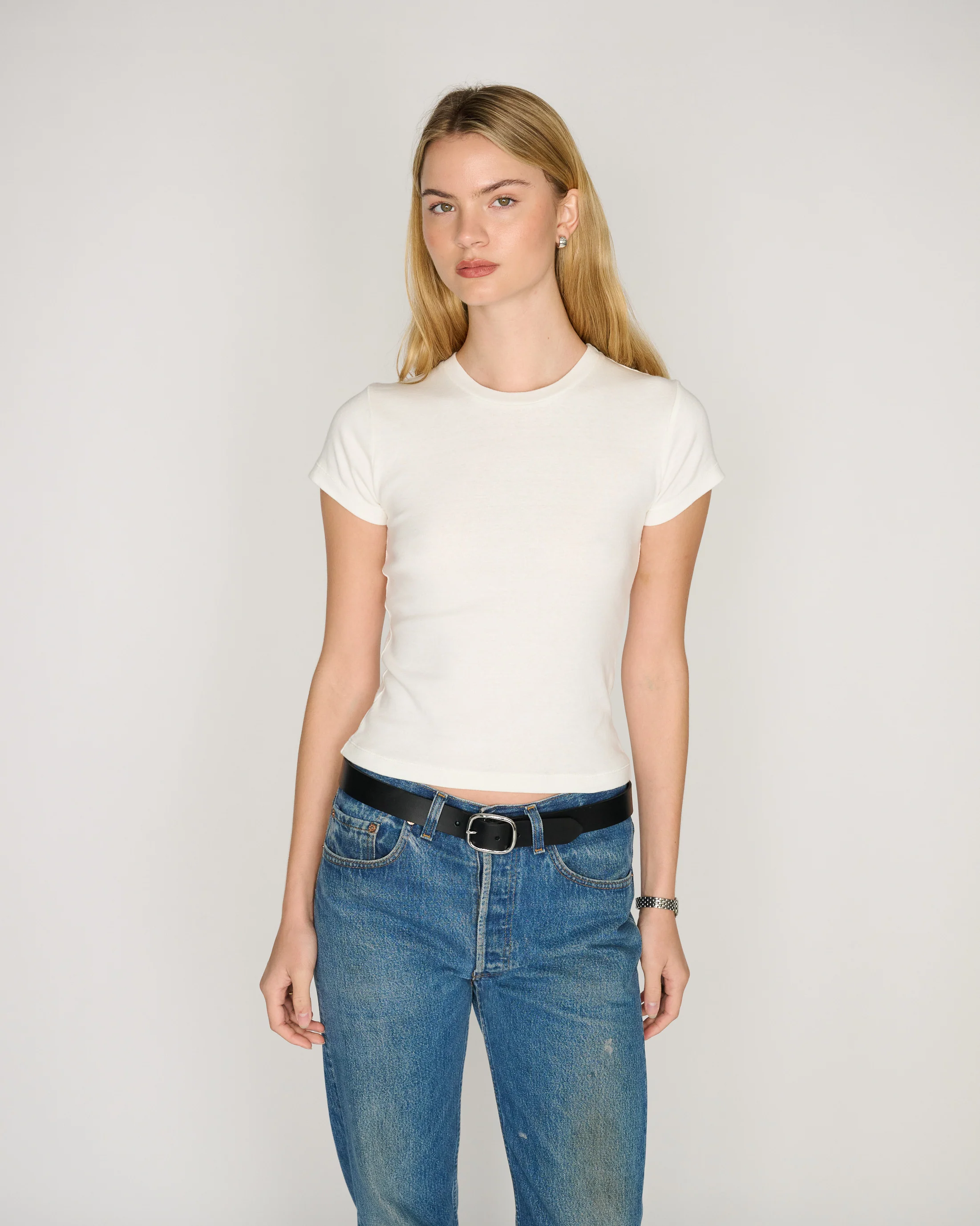 RLT COTTON CASHMERE CLASSIC TEE - WHITE - Image 3