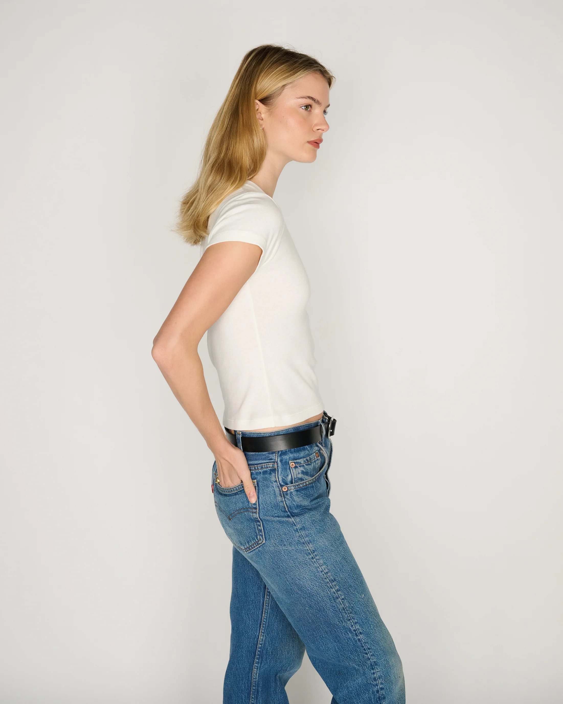 RLT COTTON CASHMERE CLASSIC TEE - WHITE - Image 4
