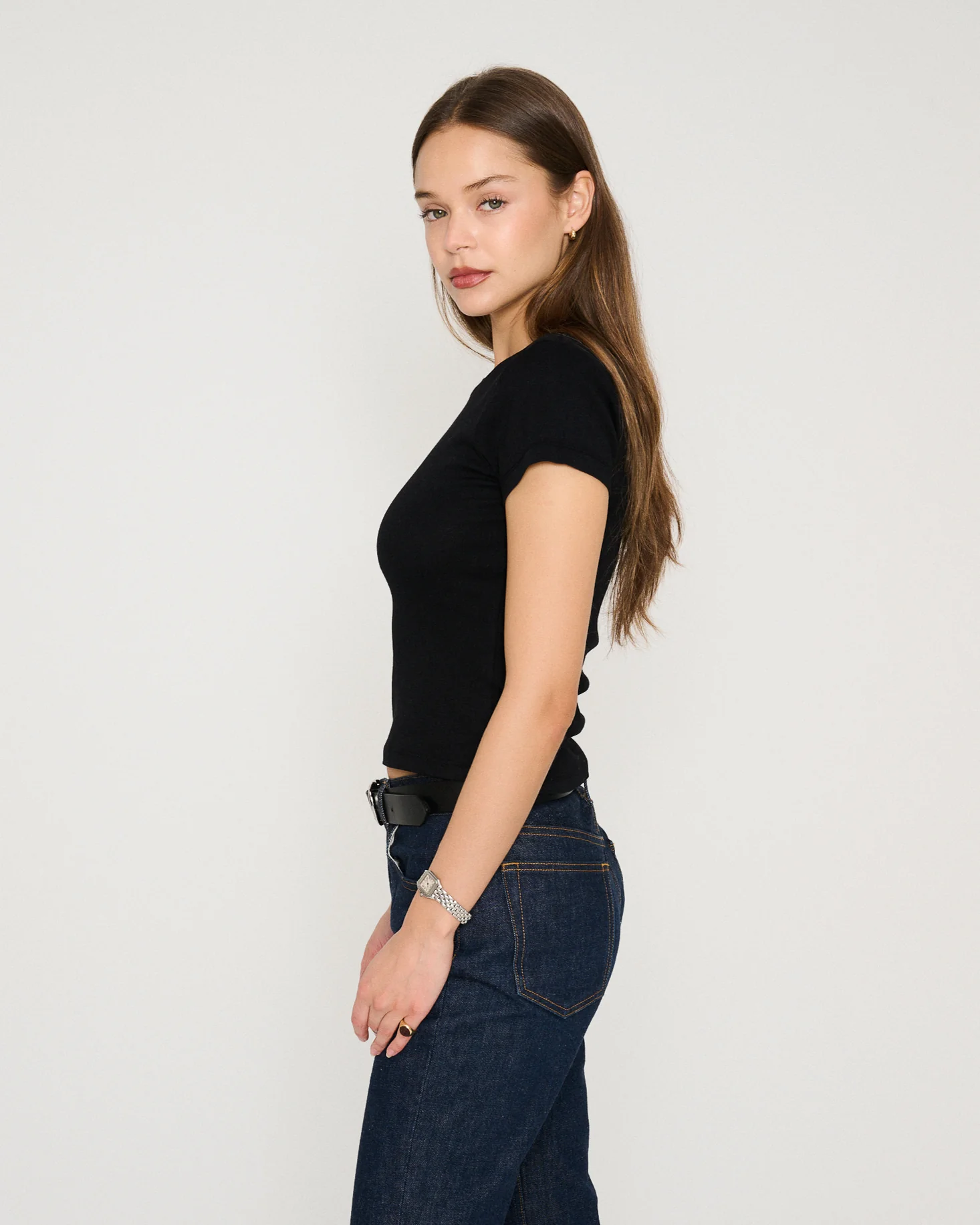 RLT COTTON CASHMERE CLASSIC TEE - BLACK - Image 3