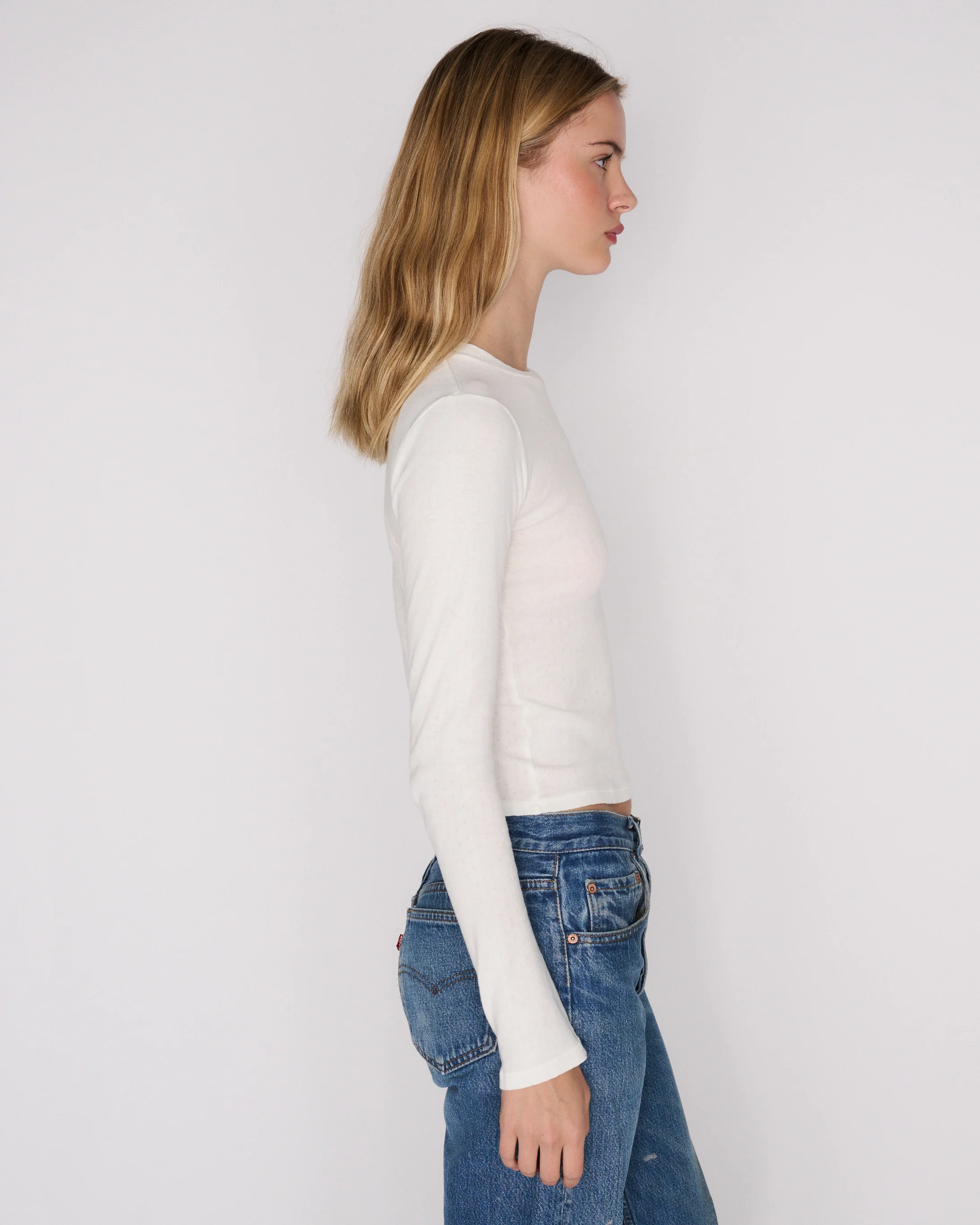 RLT POINTELLE LONG SLEEVE — WHITE - Image 4