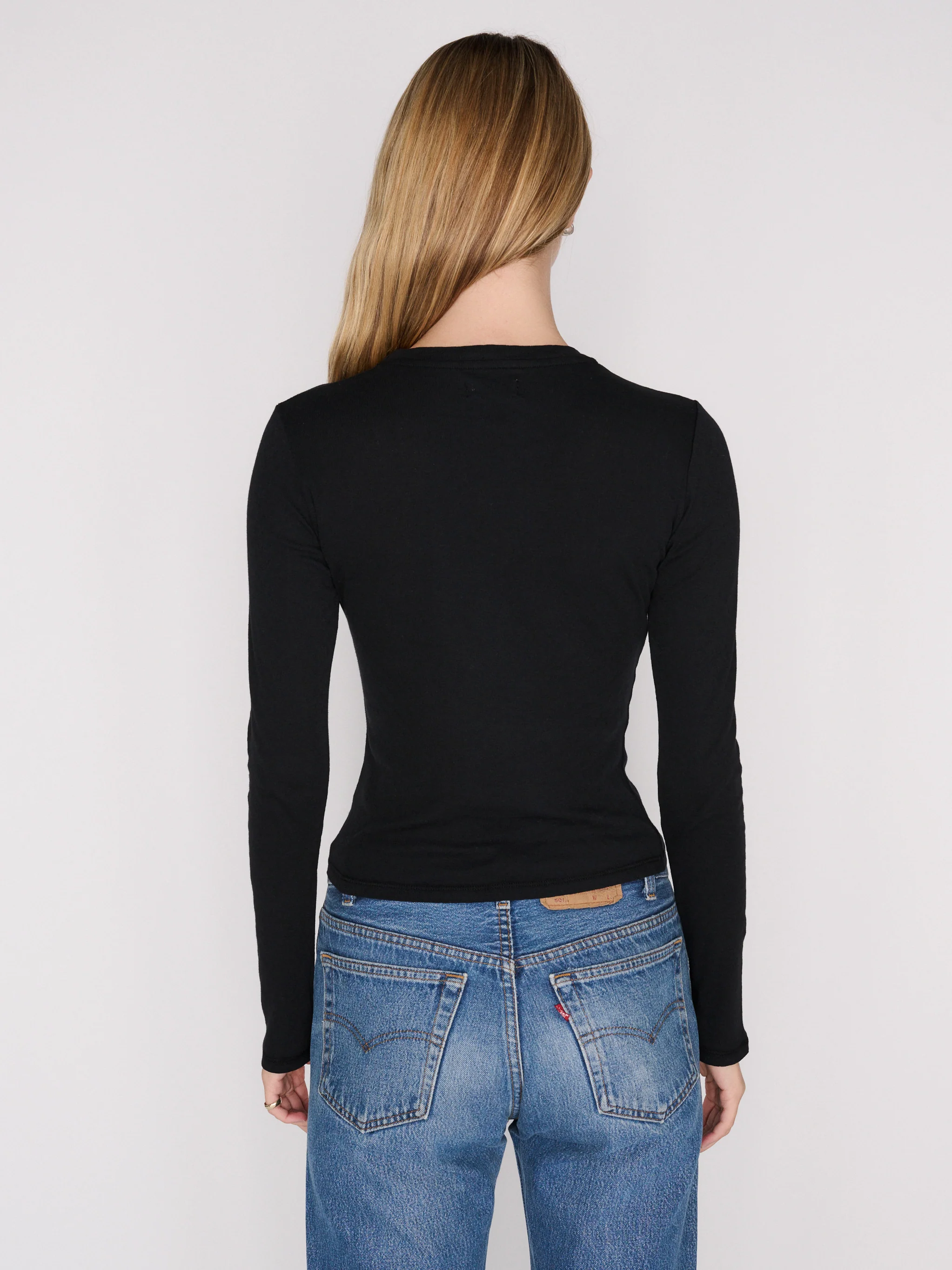 RLT POINTELLE LONG SLEEVE — BLACK - Image 4