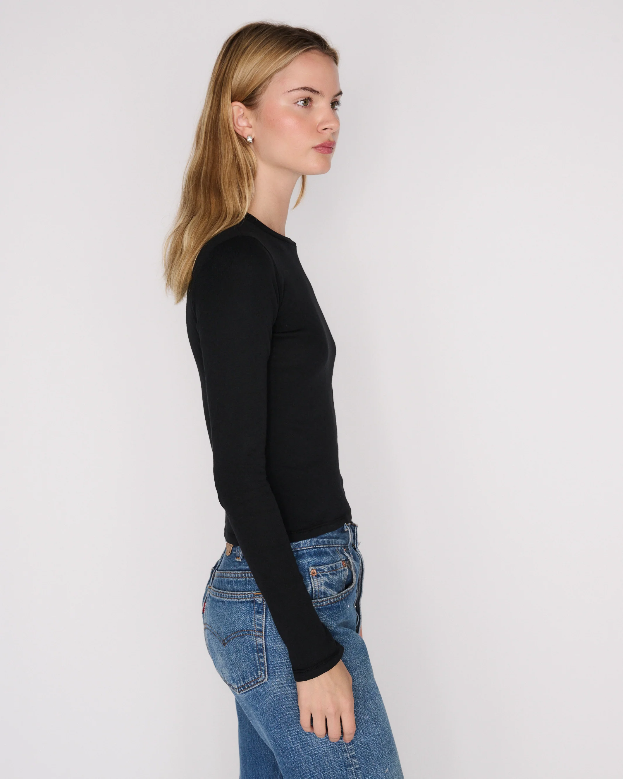 RLT POINTELLE LONG SLEEVE — BLACK - Image 5
