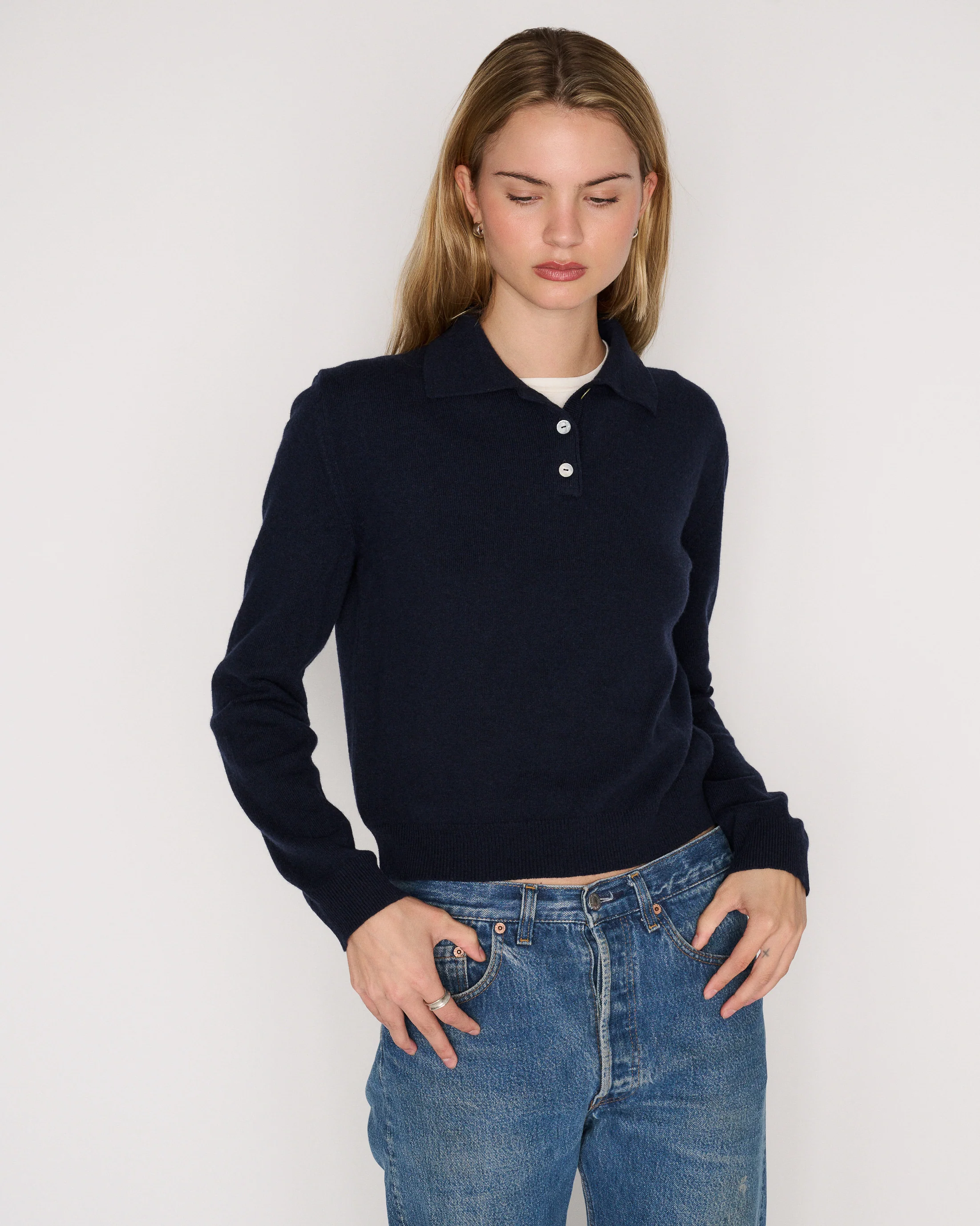 RLT POLO SWEATER - NAVY - Image 3