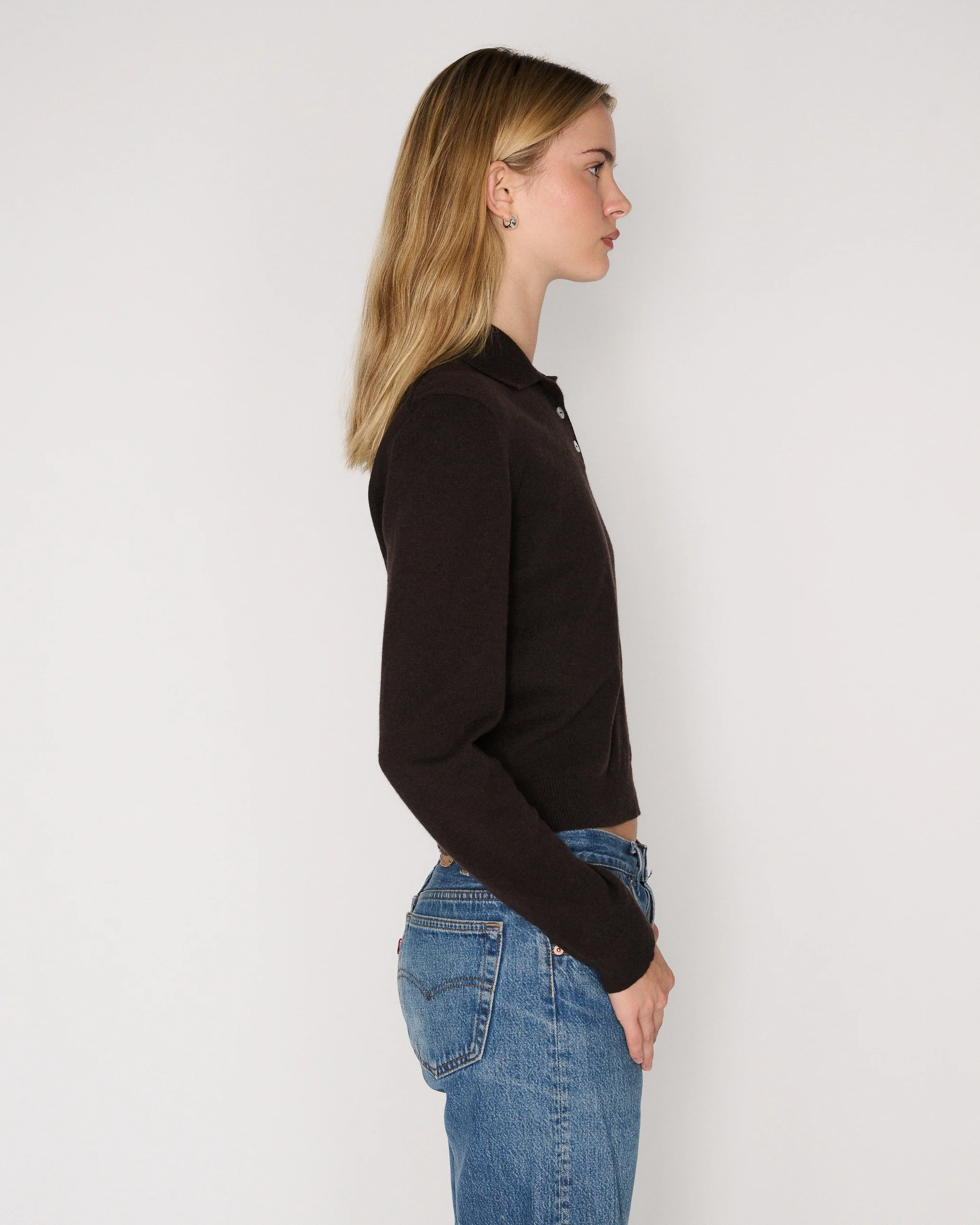 RLT POLO SWEATER - CHOCOLATE - Image 4