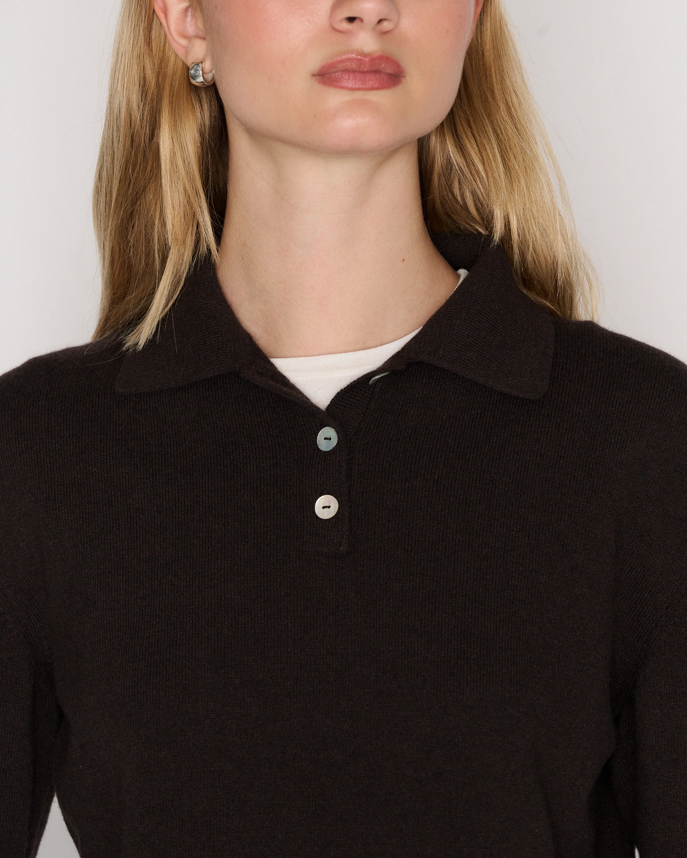 RLT POLO SWEATER - CHOCOLATE - Image 6