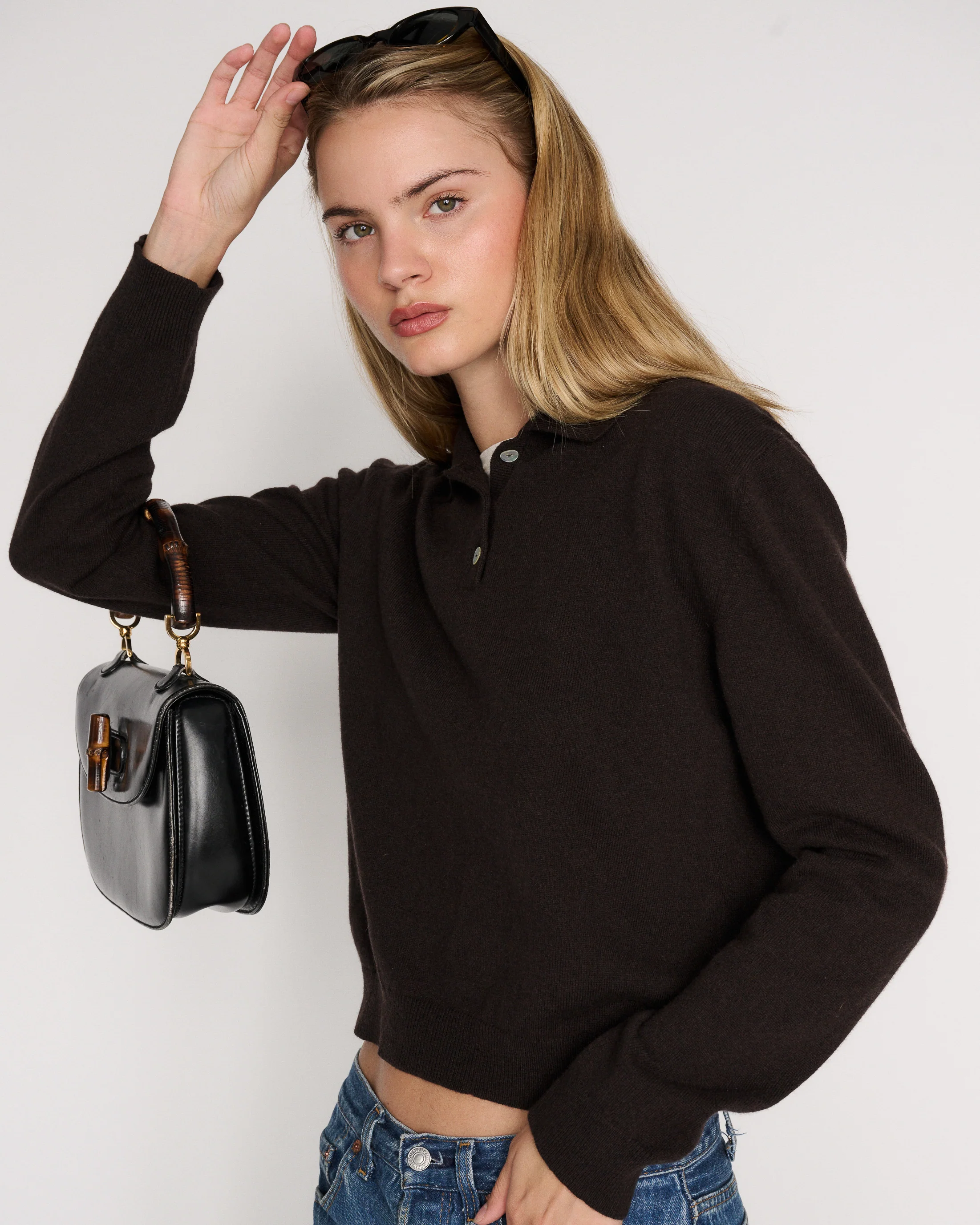 RLT POLO SWEATER - CHOCOLATE - Image 7