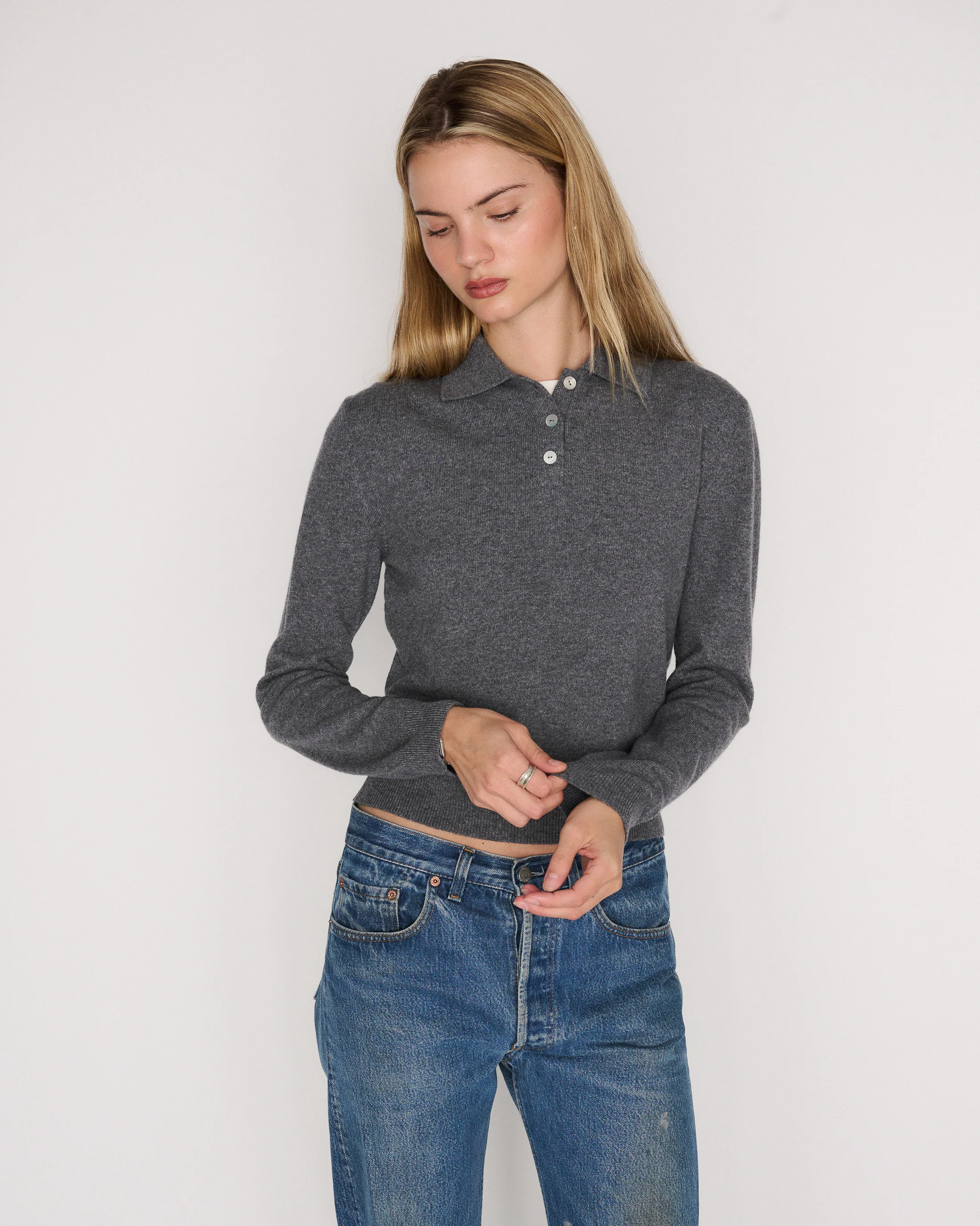 RLT POLO SWEATER - FOG - Image 3
