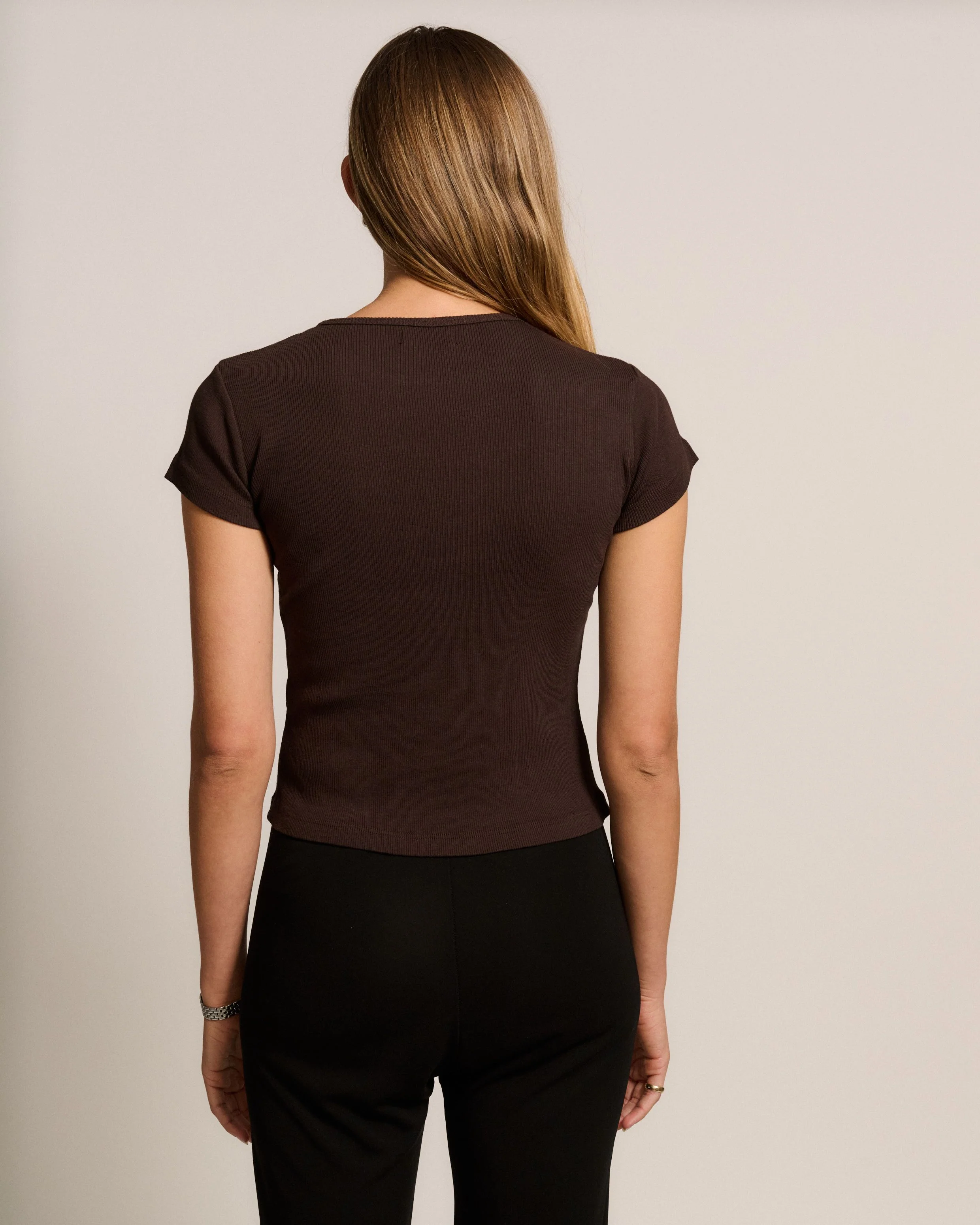 RLT RIBBED TEE - BROWN - Image 3