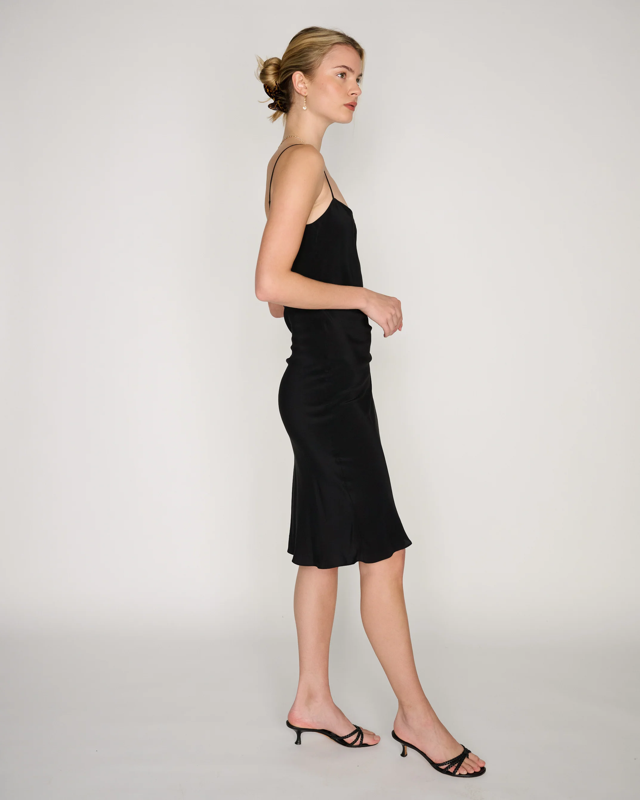 RLT SILK SLIP DRESS - BLACK - Image 4