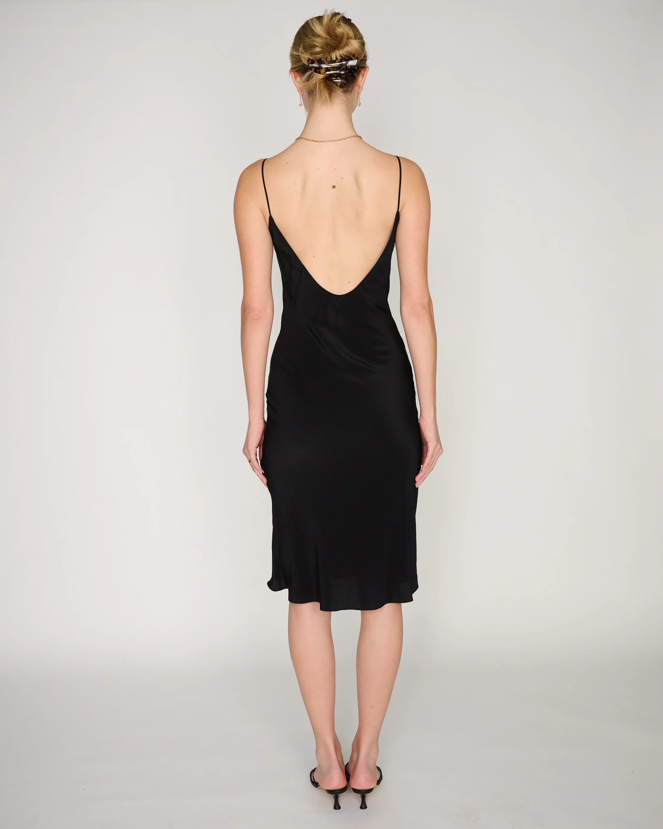 RLT SILK SLIP DRESS - BLACK - Image 5