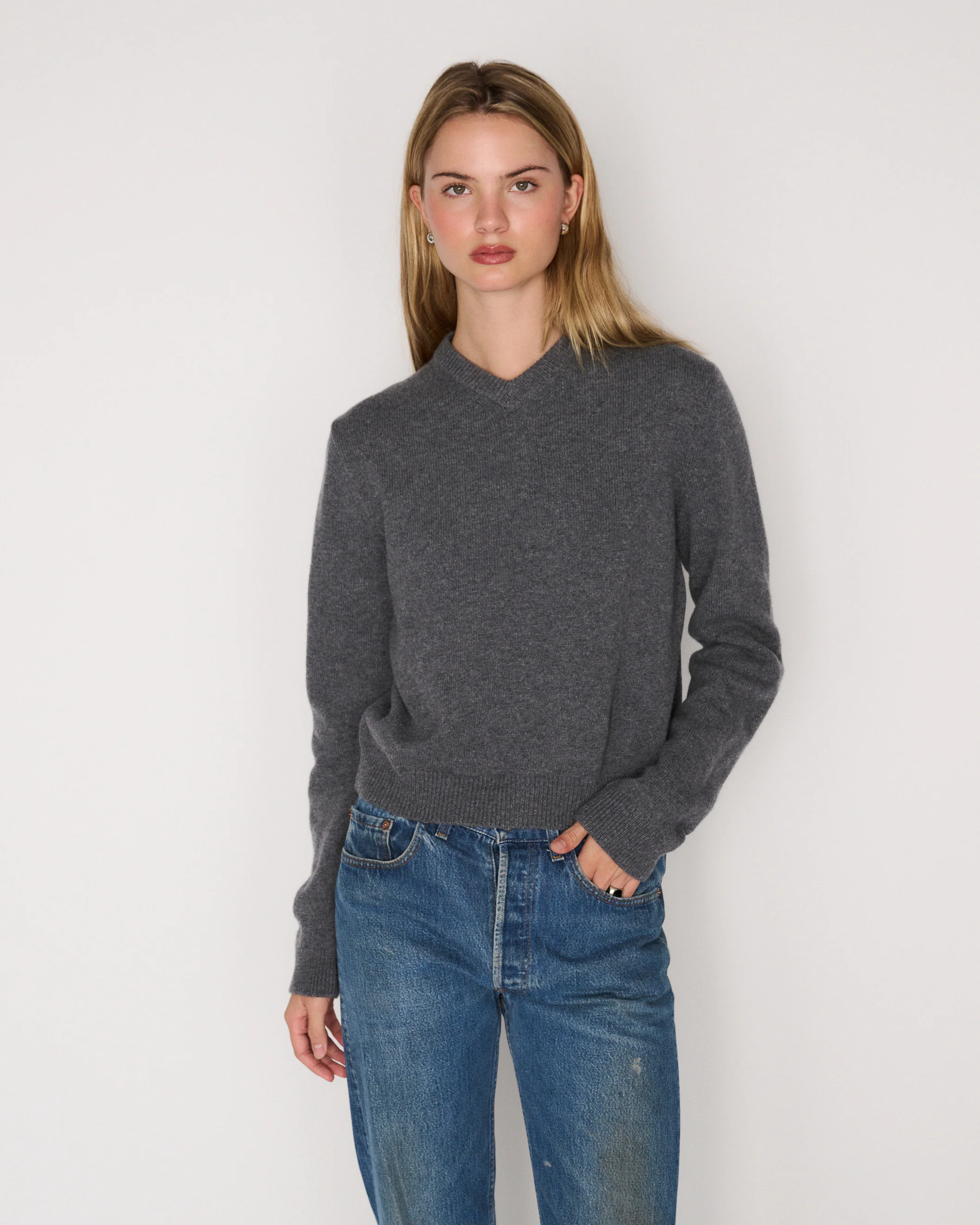 RLT V-NECK SWEATER - FOG - Image 3
