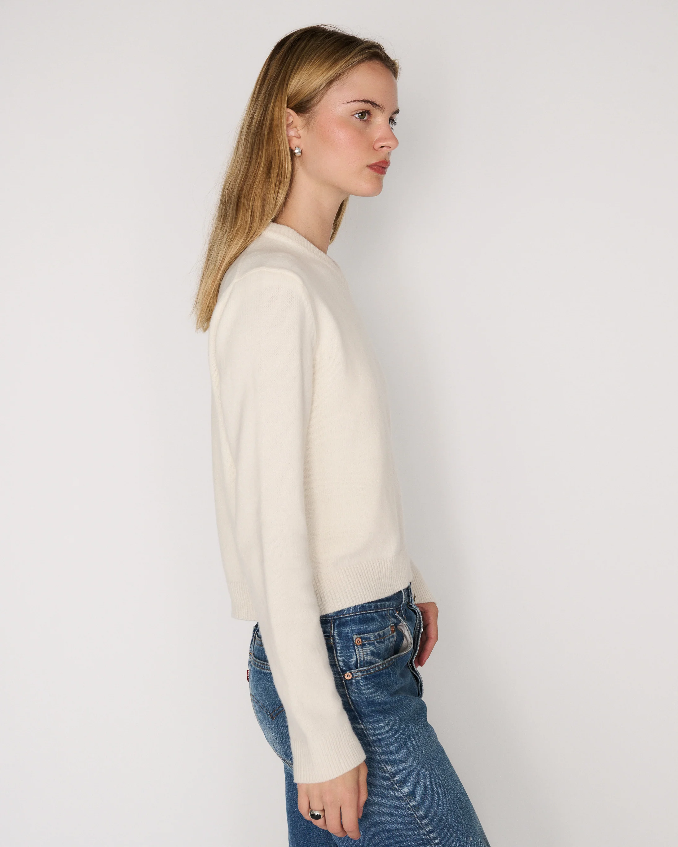 RLT V NECK SWEATER - IVORY - Image 4