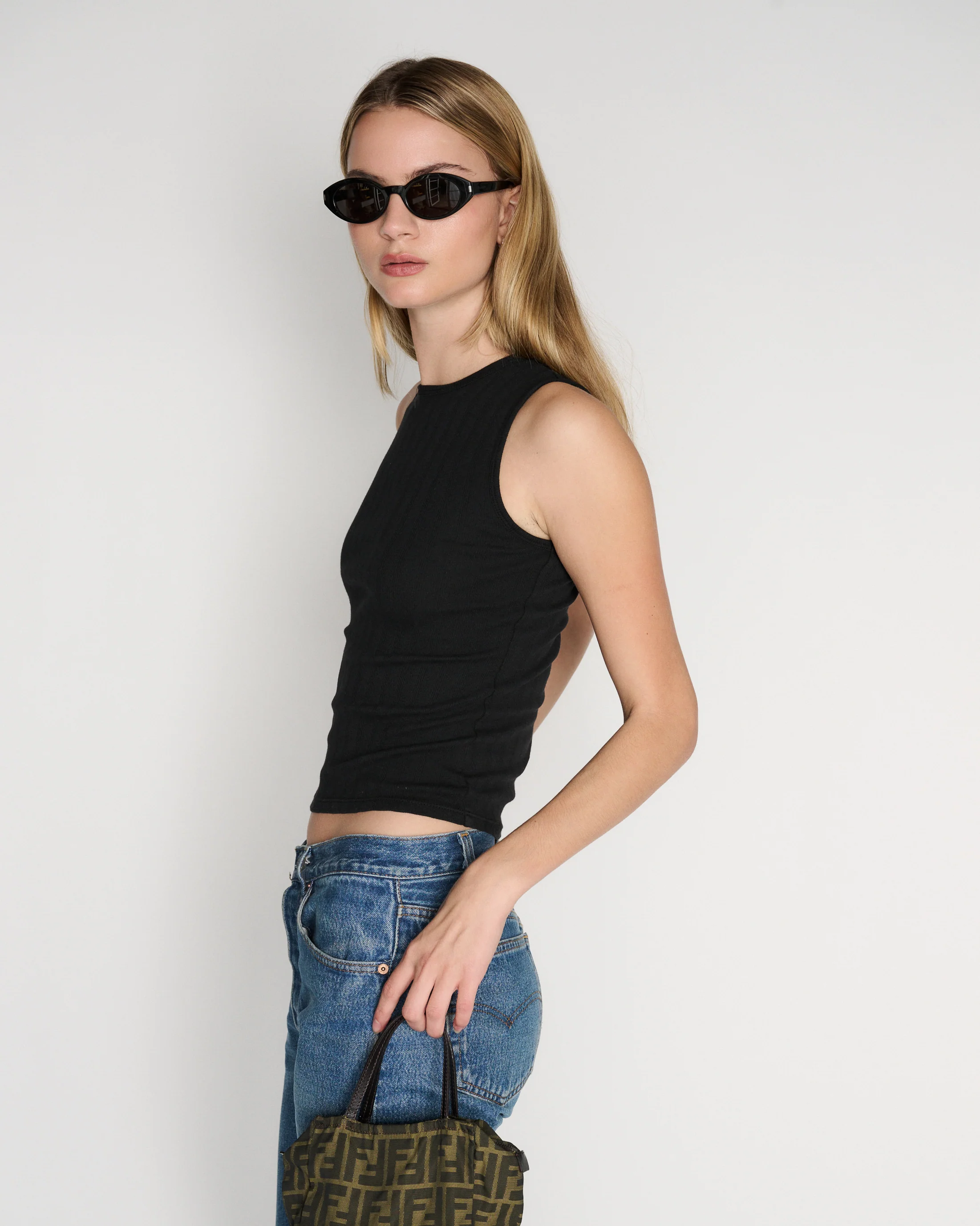 RLT WIDE RIBBED TANK - BLACK - Image 2