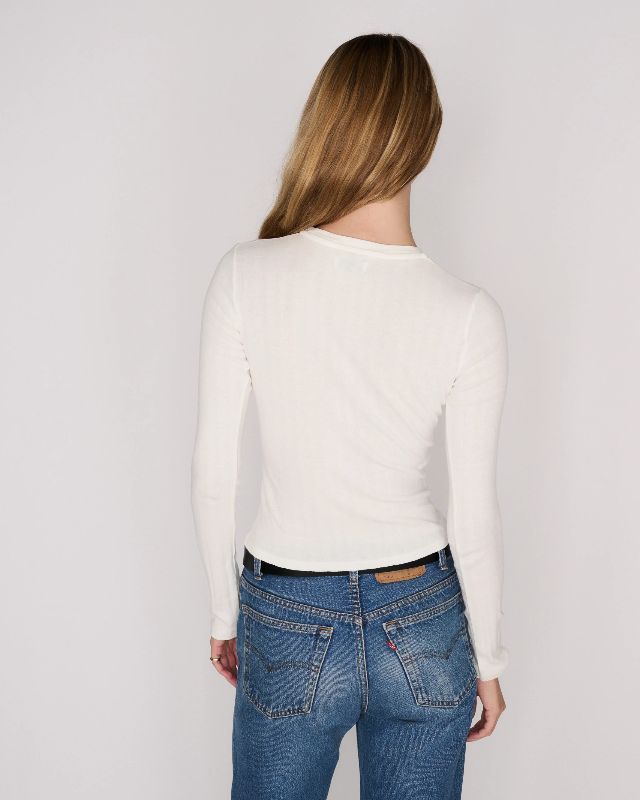 RLT WIDE RIBBED LONG SLEEVE - WHITE - Image 5