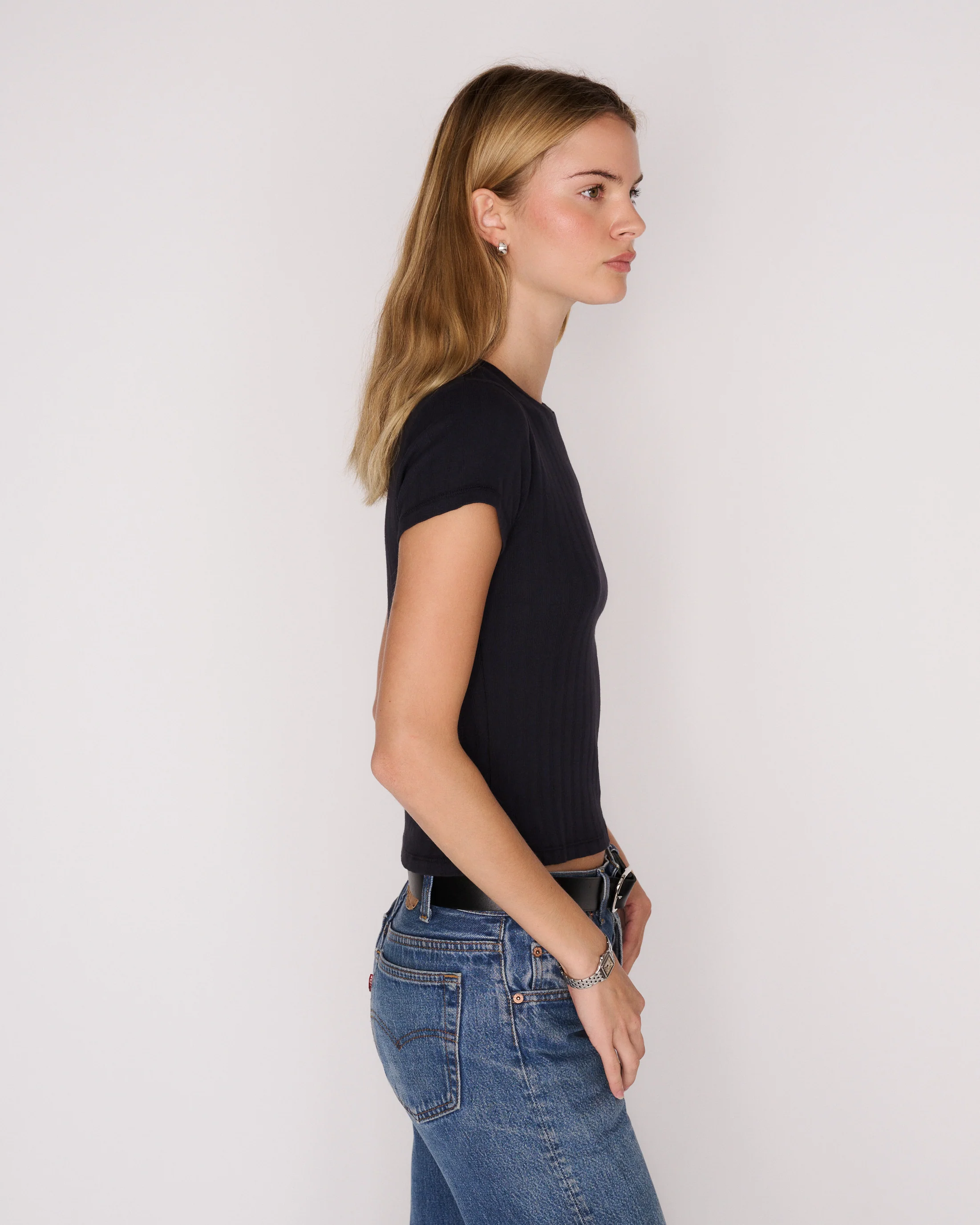 RLT WIDE BABY RIBBED TEE - NAVY - Image 3