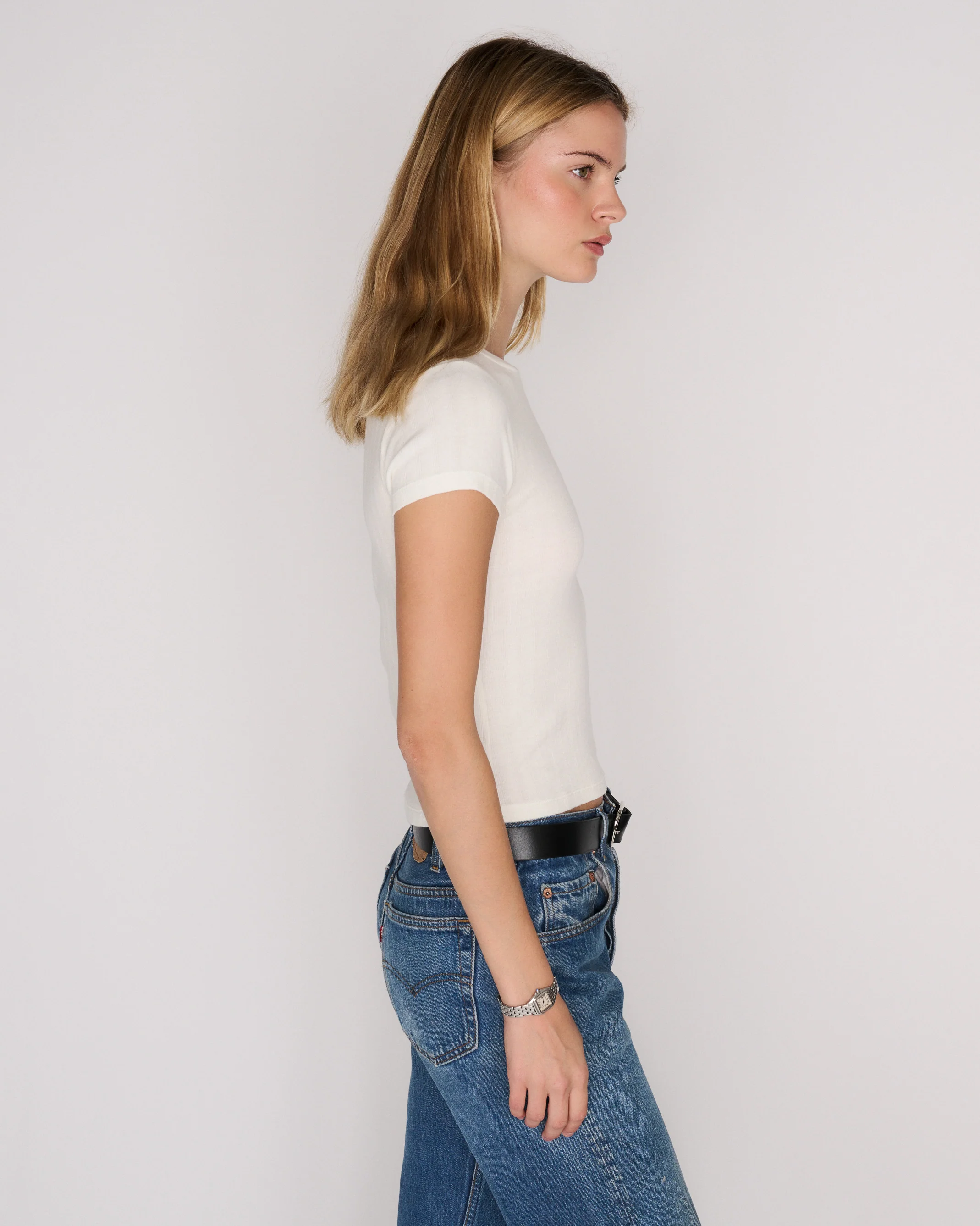 RLT WIDE BABY RIBBED TEE - WHITE - Image 3