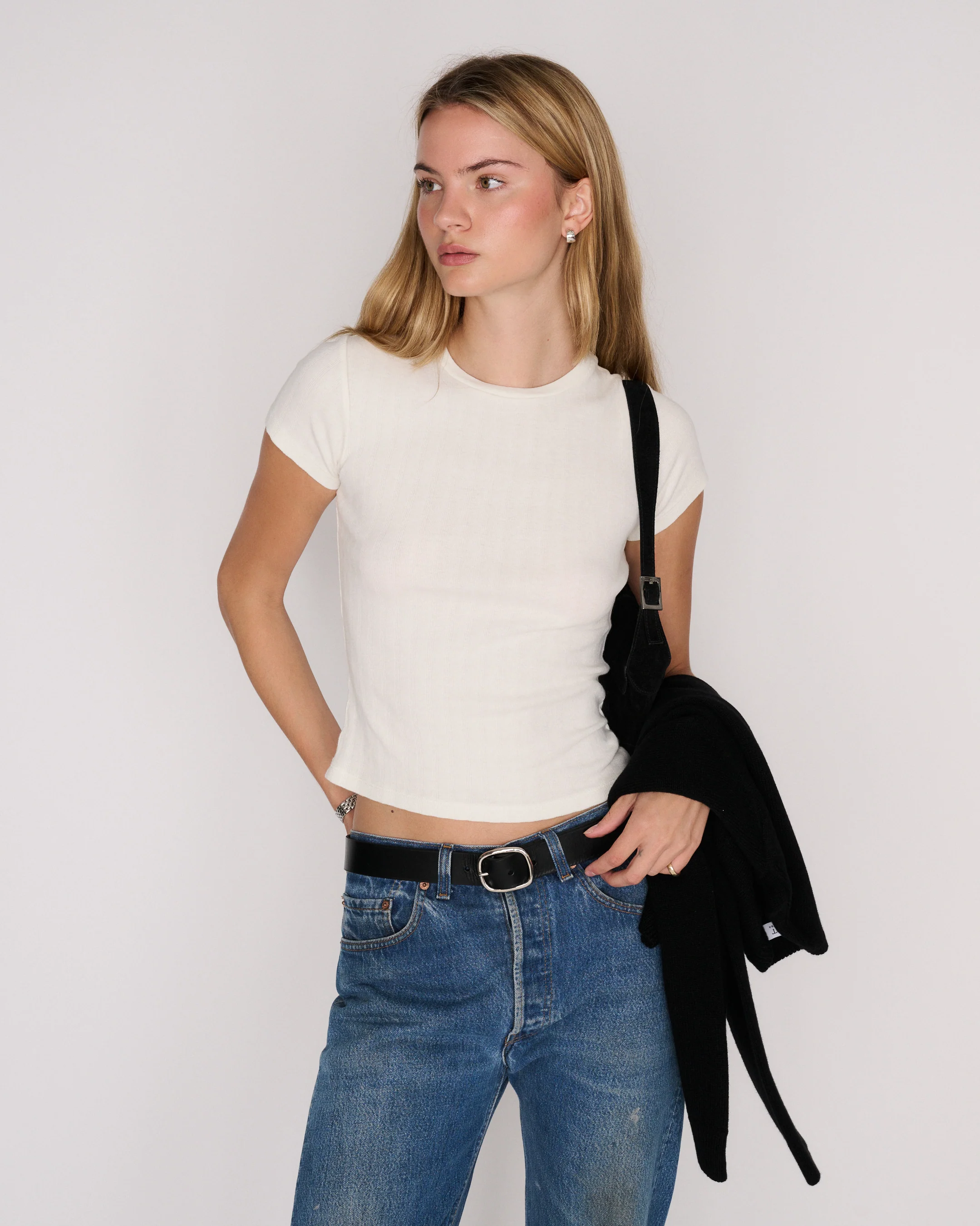 RLT WIDE BABY RIBBED TEE - WHITE - Image 5